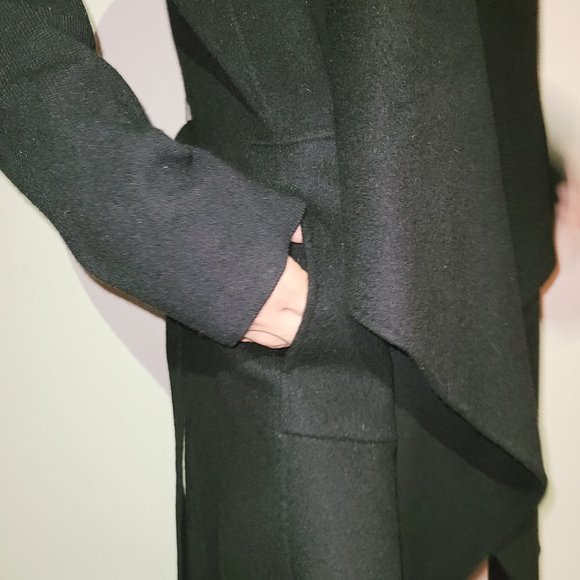 100% Cashmere Coat Saks 5th Ave Black - sz Med - Picture 16 of 16